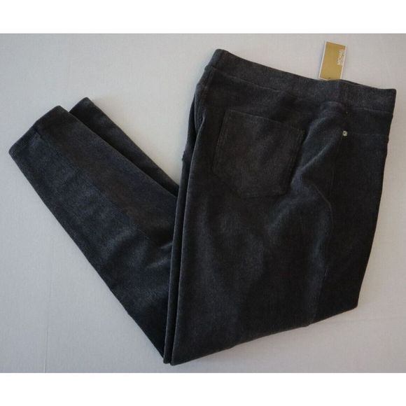 Michael Kors QH3308R0F4 Women Sz XL Gray Hi-Rise Skinny Pull-On Corduroy Pants - Picture 6 of 12